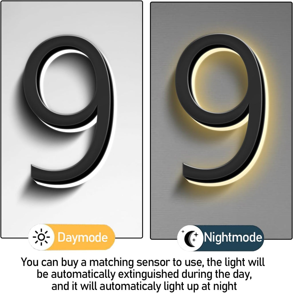 LED House Numbers, Stainless Steels Backlit LED Floating Home Address Numbers, Up-Scale Modern Look, Lighted House Numbers, Illuminated Address Numbers Signs,20 Inch/500mm,5