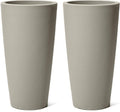 Step2 Tremont Tall Round Tapered Planter, 28' Tall 2-Pack, Indoor/Outdoor Plants, Efficient Drainage, Durable Resin, Concrete