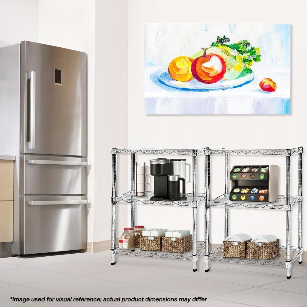 Shelving Inc. 21' d x 48' w x 14' h Chrome Wire Shelving with 2 Tier Shelves, Weight Capacity 800lbs Per Shelf