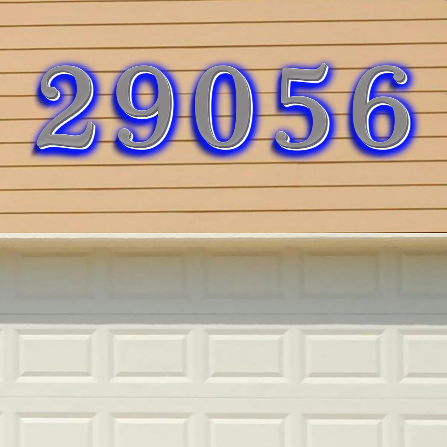 Backlit LED Illuminated Home Address Numbers 16 Inch, Stainless Steel Hand-Polished For House Address Signs, Large Lighted House Numbers, Modern Address Numbers,C