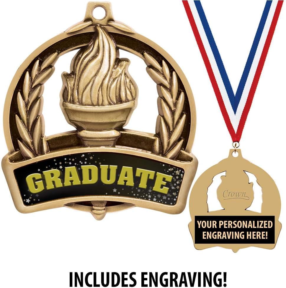 Graduation Medals, 2' Achievement Medal Awards with Custom Engraving