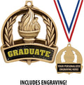 Graduation Medals, 2' Achievement Medal Awards with Custom Engraving