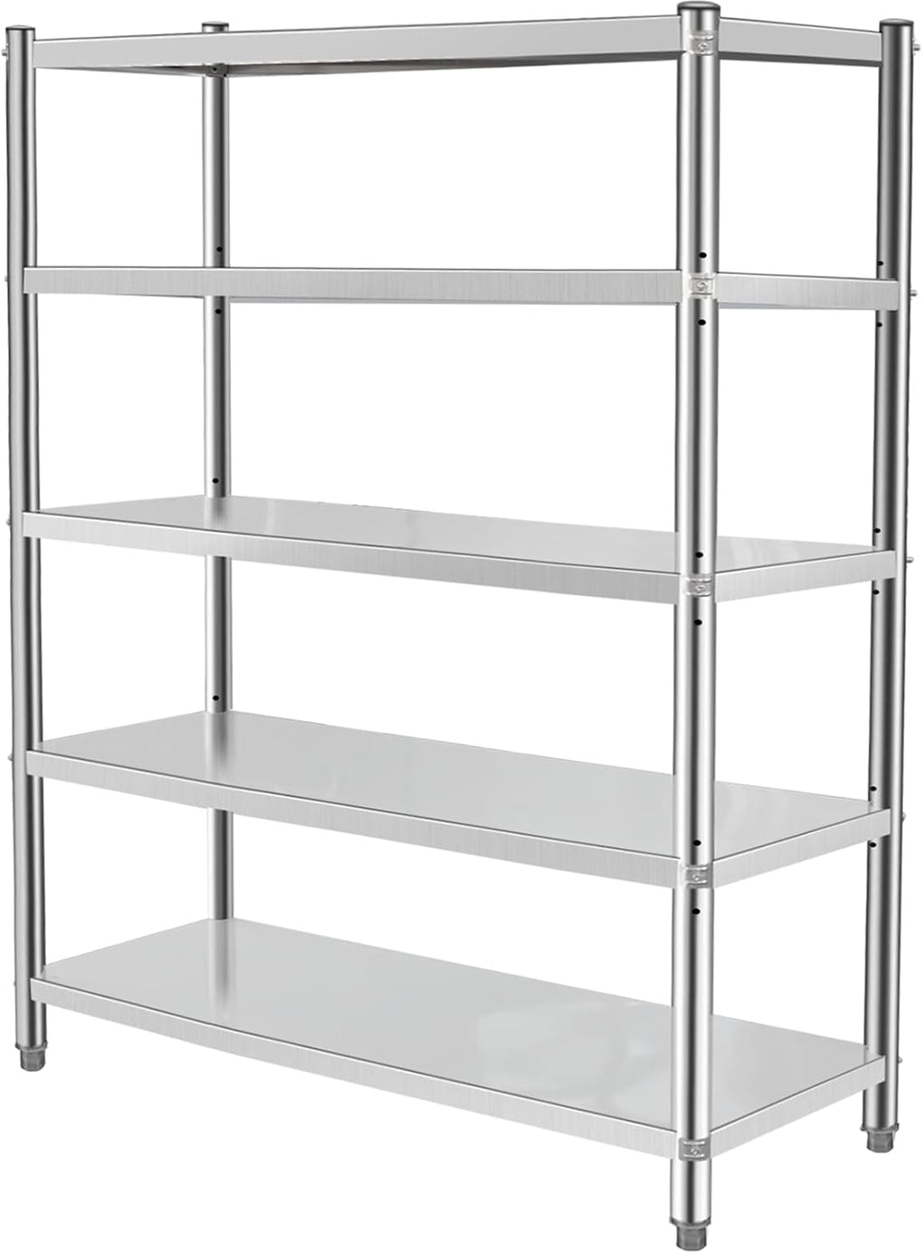 Stainless Steel Shelves 60x18x70 Inch Storage Rack 5 Tier Shelving Units and Storage Adjustable Stainless Steel Rack Shelving, Storage Shelves for Kitchen Commercial Office