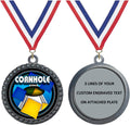 Express Medals Engraved 1 to 50 Packs Engraved Cornhole Silver Medal Trophy Award with Personalized Custom Text LD212-FCL455