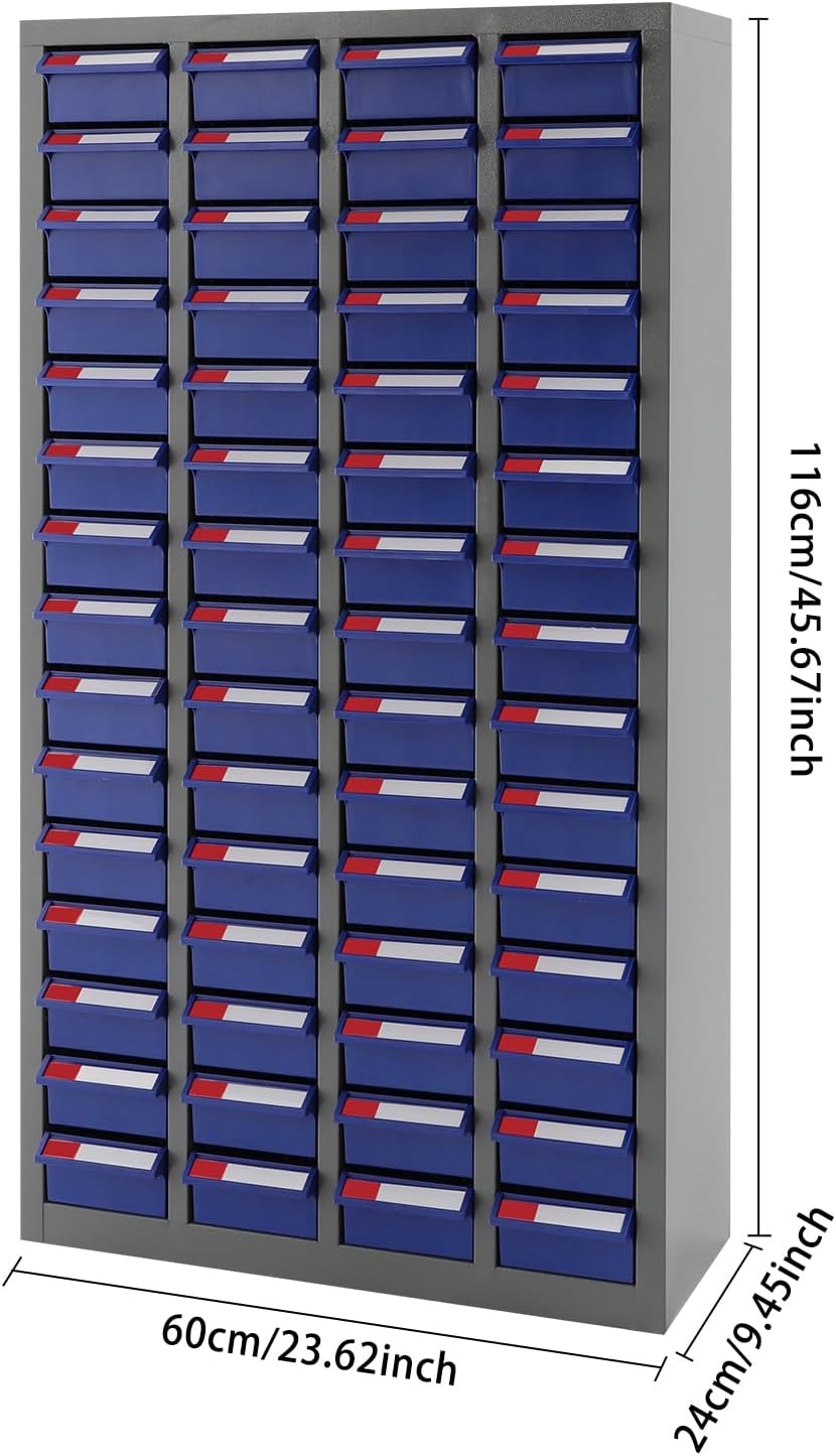 60 Drawer Bolt and Nut Tool Storage Cabinet, Hardware Tool Storage Cabinet, Steel Parts Process Storage Organizer, for Storing Tools, Metal and Electronic Components (Blue)