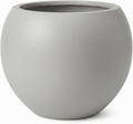 DTY Mount Sherman 21.1'' D x 16.7'' H (Pot Opening 14.6') Fiberstone Round Planter with Drainage Hole, Smooth Finishes, Weather Resistant for Indoor and Outdoor, 2 Extra Coco Mats - Light Gray, Large