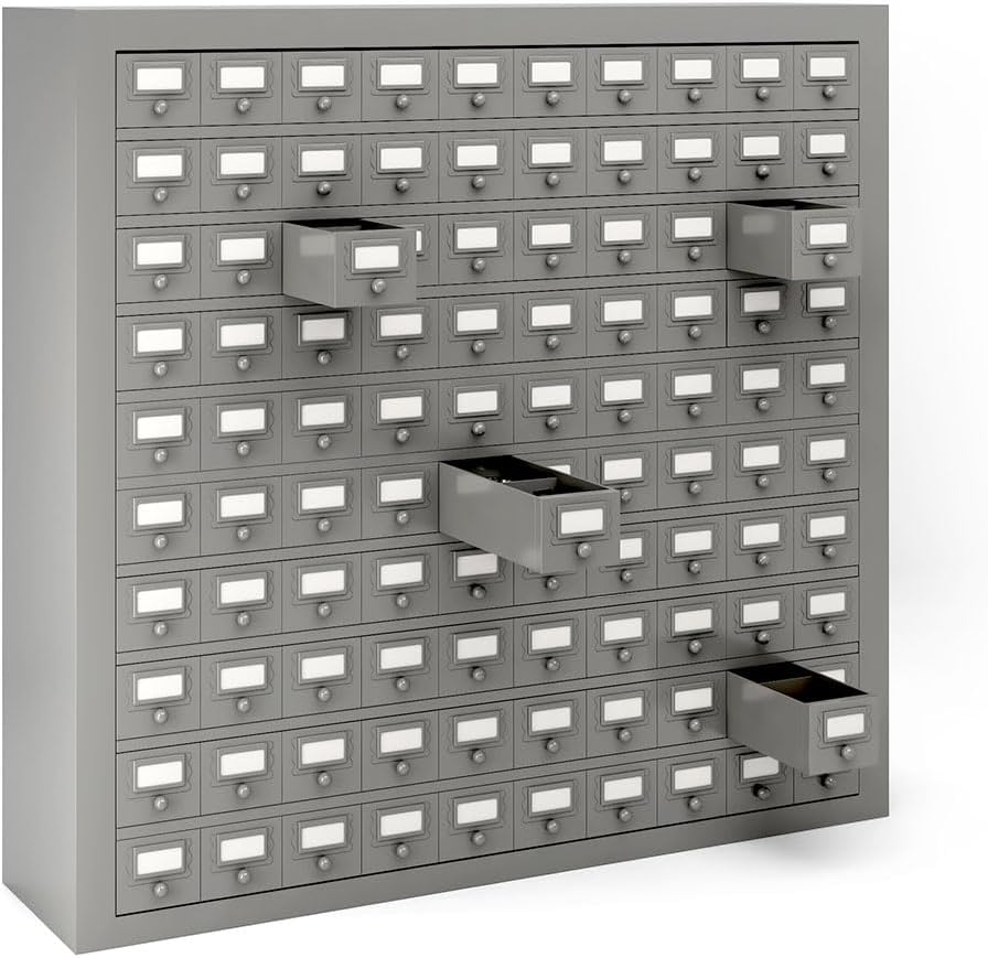 Yeeoy 100 Drawers Parts Cabinet, Steel Drawer Storage Cabinet, Bolt and Nut Tool Storage Cabinet for Hardware Storage & Garage Organization, Gray Powder Coat Finish