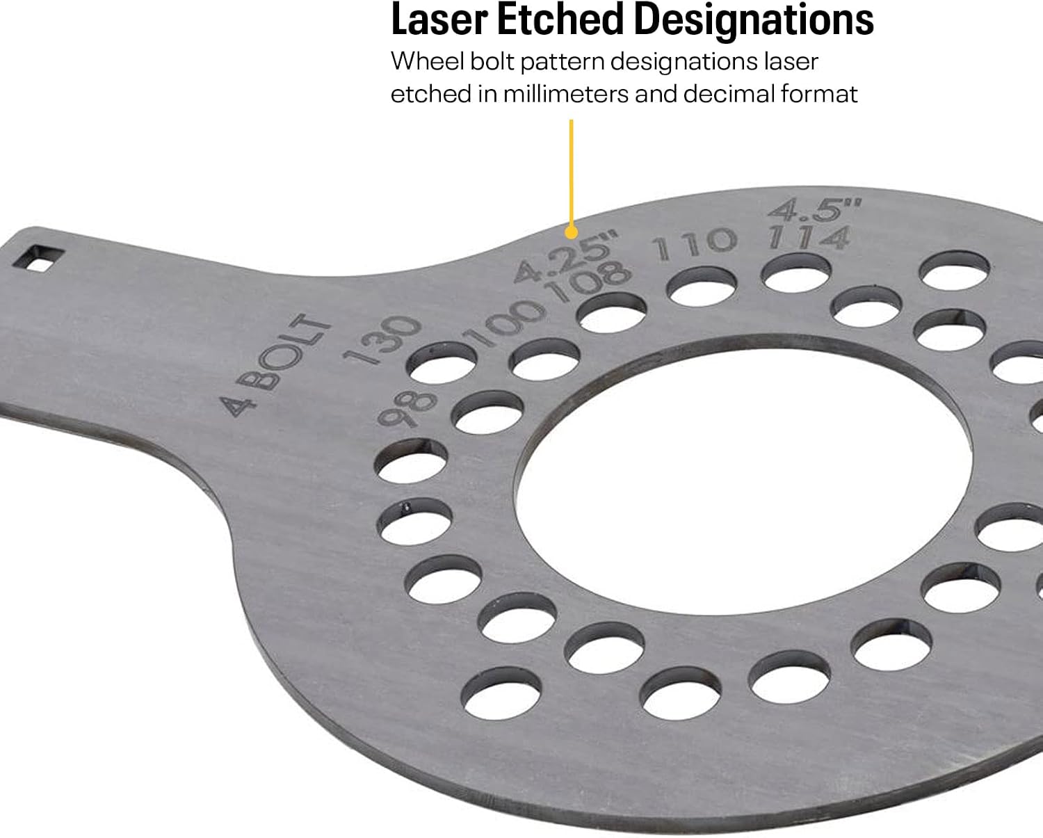 Speedway Motors WheelWise™ Wheel Fitment Tool Master Kit, 4-5-6 Lug Patterns, Laser Cut 10 Gauge Steel, Accurate Backspace & Offset Measurement, Includes Carriage Bolts & Wing Nuts