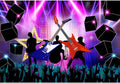 Laeacco 20x10ft Neon Music Concert Stage Backdrop Electronic Guitar Music Carnival Rock and Roll Live Shows Photography Background Kids Adults Birthday Party Cake Table Decor Banner Photo Booth Props