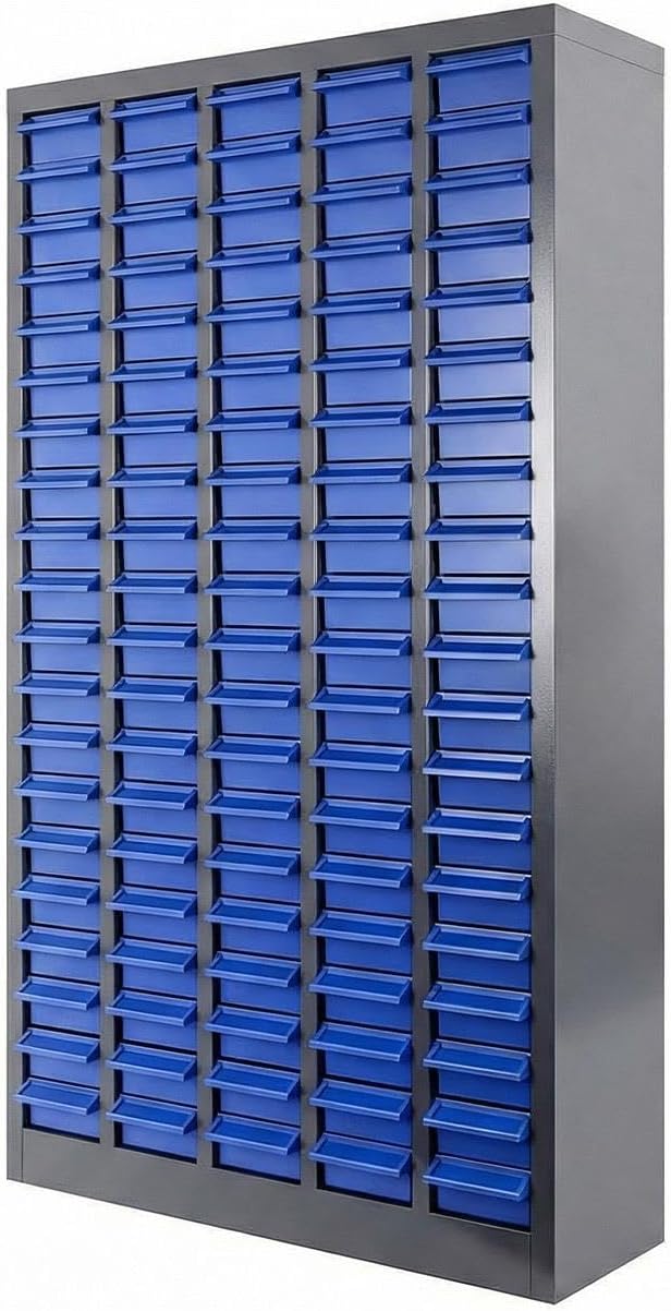 100 Drawers Parts Cabinet, Commercial Grade Steel Nut and Bolt Organizer with ABS Drawers, Heavy Duty Bolt Bin Storage, Alloy Steel Parts Bins for Hardware, Screws & Parts in Garage & Workshop