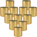 Serene Spaces Living Gold Cylinder Vase, Vintage-Style Handmade Mercury Glass Finish for Weddings, Parties, Events, Small, Set of 12