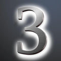 Backlit LED Illuminated Home Address Numbers 16', Large Modern Stainless Steel Illuminated House Numbers For Outside, Lighted Address Signs For A Stylish Look,3