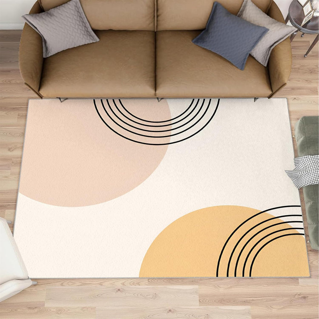 Boho Rugs for Bedroom, Minimalist Aesthetics Rug 6x8, Abstract Art Dining Room Rugs Washable & Non Slip Large Carpet for Home Decor
