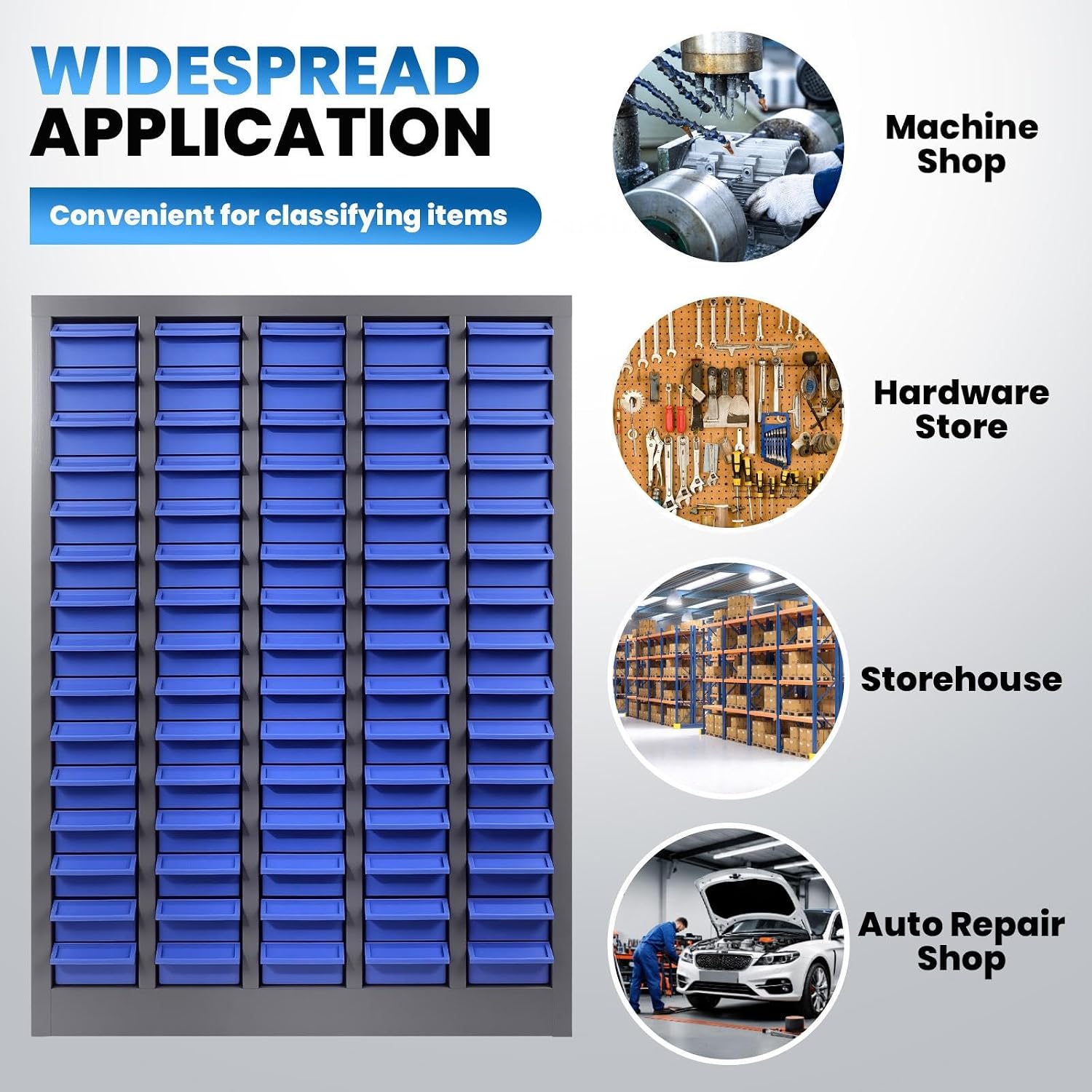 75 Drawer Grey Parts Cabinet, ABS Material Nuts Bolts Screw Nail Bins Tool Storage Cabinet Screw Drawer Organizer, Heavy-Duty Industrial Parts Cabinet for Workshop, Office, Hardware (75 Drawers)