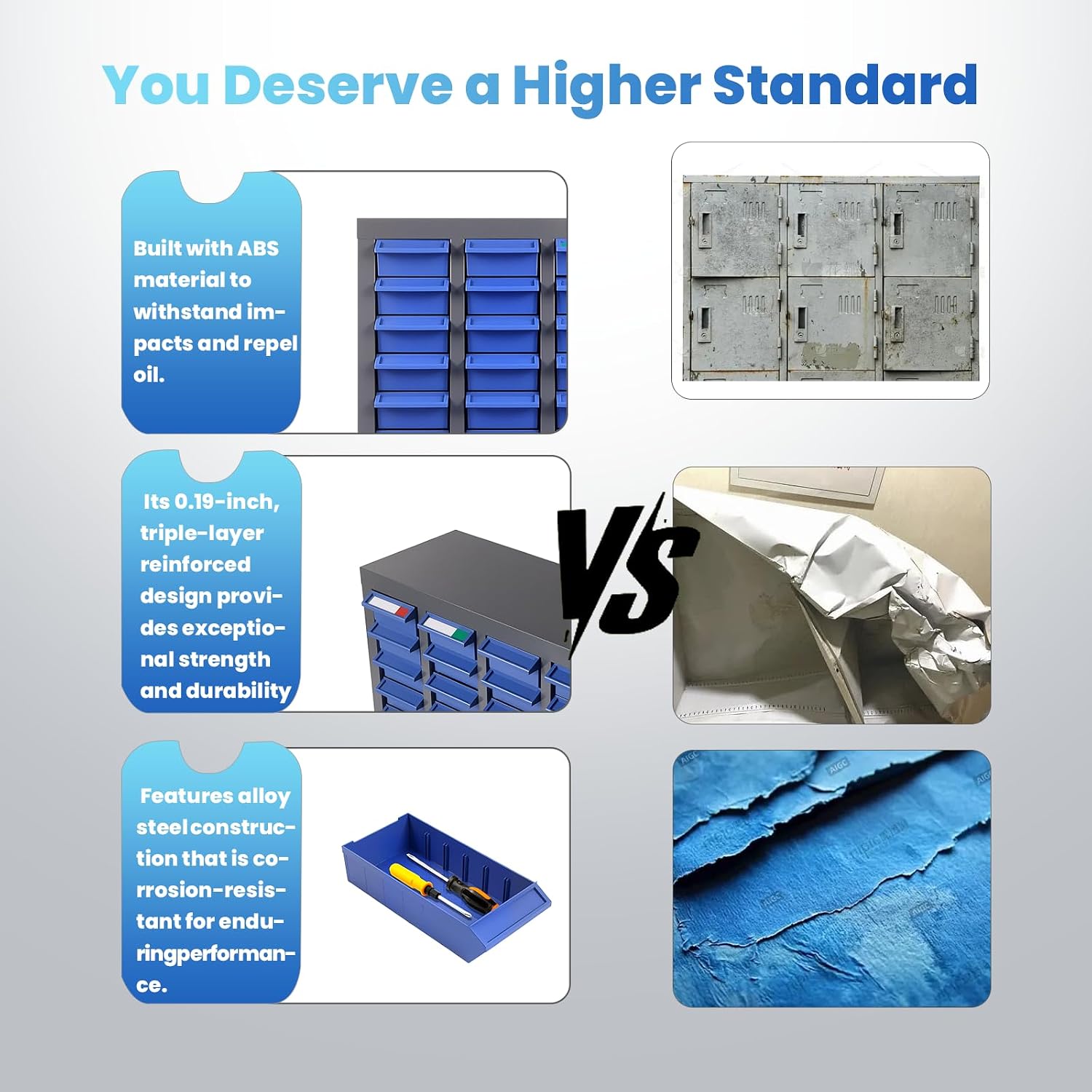 75 Drawer Parts Cabinet, Nut and Bolt Organizer with Shelf and Label, Blue Bolt Bin, ABS Material Bolt Bins, Bolt Organizer Storage for Storing Sample, Metals and Electronic Element