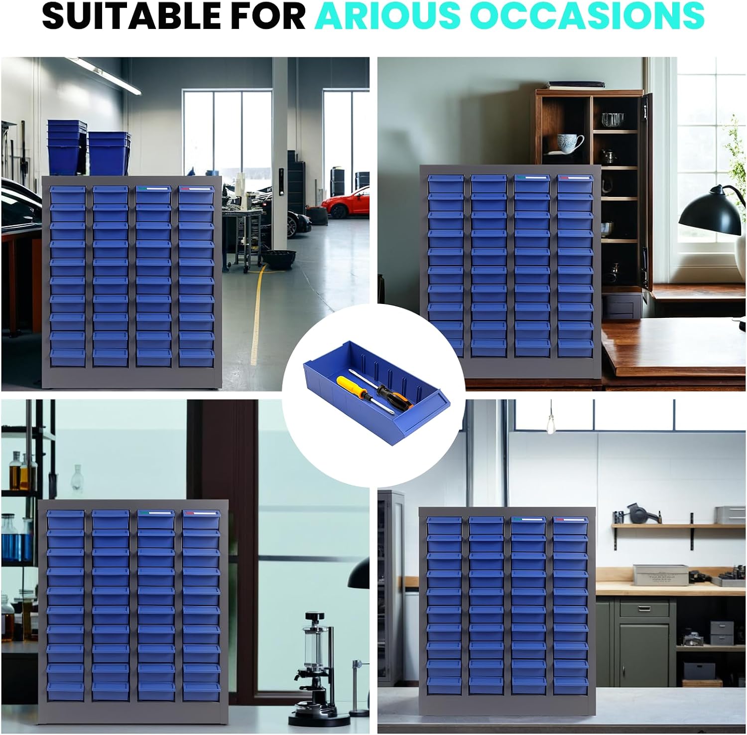 75 Drawers Nuts and Bolts Organizers and Storage with Labels and Dividers, Parts Cabinet with ABS Material Drawer, Alloy Steel Bolt Bin Tool Storage Cabinet for Nuts, Bolts, Screws (75 Drawers)