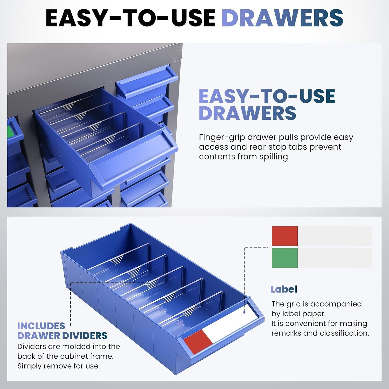 Part Cabinet with 100 Drawers, Nuts Bolts Screw Bins Tool Storage Cabinet, Heavy Duty Part Organization Shelves for Workshop, Garage