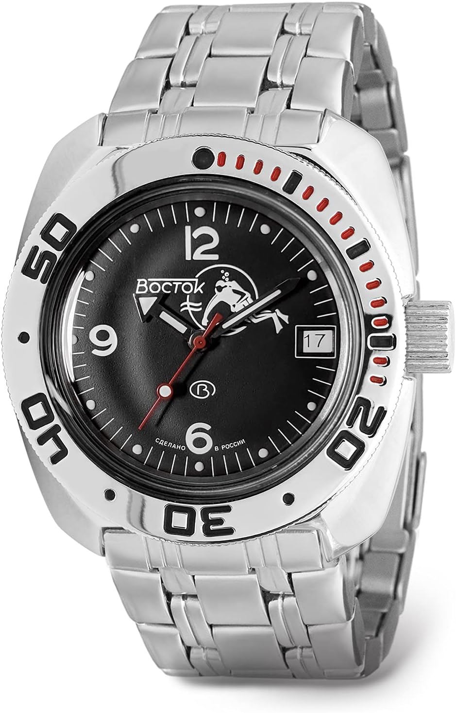 VOSTOK | Scuba Dude Amphibian Automatic Self-Winding Russian Diver Wrist Watch | WR 200 m | Amphibia 710634 |Fashion | Business | Casual Men's Watches