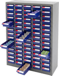 75-Drawer Parts Organizer Cabinet with 150 Detachable Dividers, 5.51Lbs/Drawer Capacity,Bolt and Nut Tool Storage Box,Includes Labels & Dust Covers for Storing Bolts,Nuts,Screws (Blue)