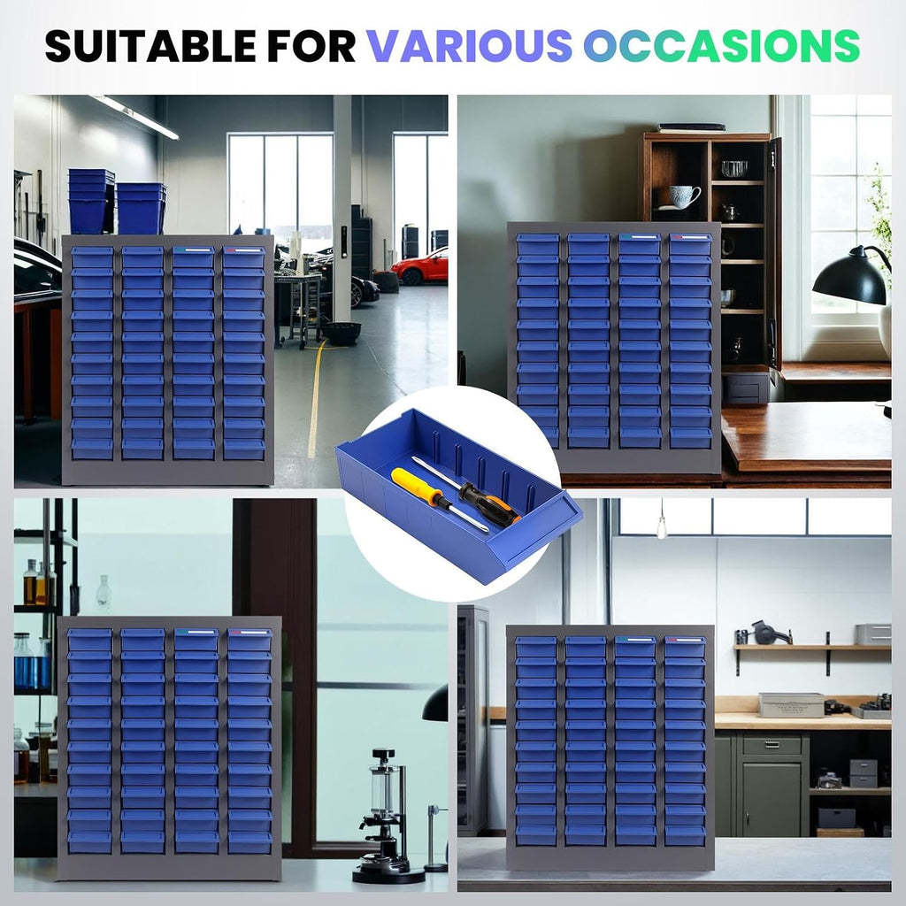 40 Drawers Bolt Organizer Cabinet with Removable 200 Dividers & 80 Labels, Alloy Steel Parts Cabinet with ABS Bolt Bins, Nut and Bolt Organizer System for Garage, Workshop, Office Use
