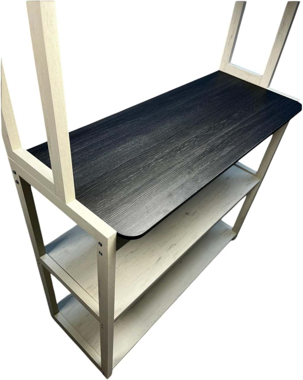 39.37' White and Black Color 5 Tier Bakers Rack for Kitchen with Storage, Coffee Bar, Kitchen Shelves, Microwave Stand