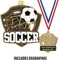 Crown Awards Custom Soccer Medals, 2 1/4' Shieldz Soccer Award Medals with Free Engraving
