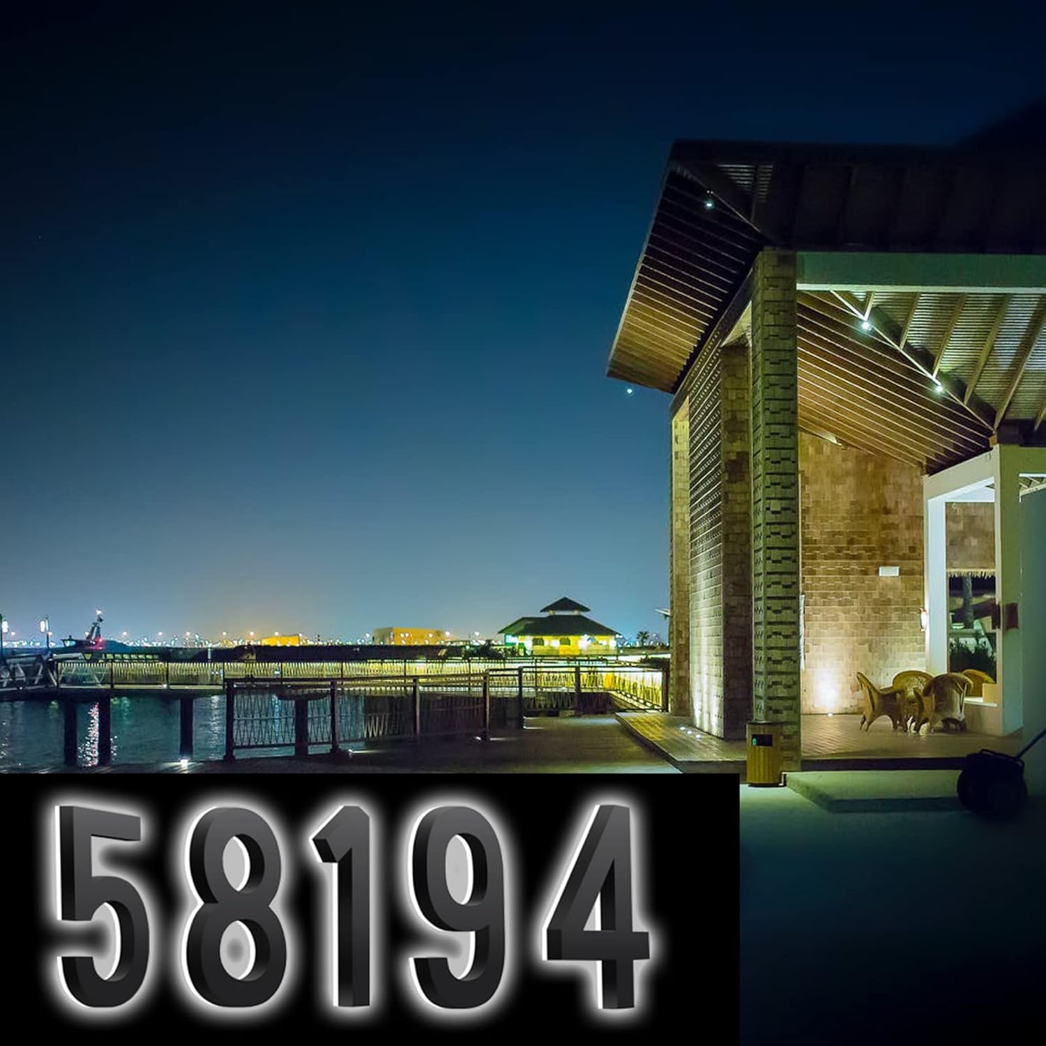 Illuminated LED House Numbers Plaques For Outside, 16 Inch Backlit LED Home Address Numbers Signs, Lighted Up Door Name Plaques For Outside,4