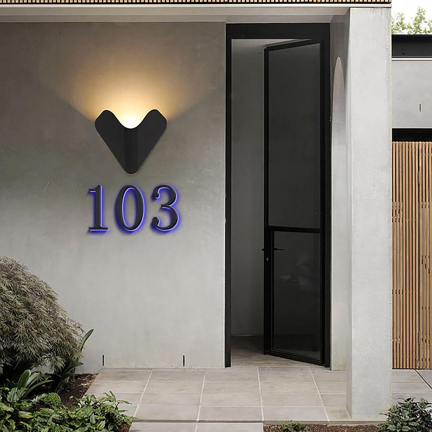 Backlit Lighted LED House Numbers, Stainless Steel Hand-Polished For House Address Signs, Illuminated LED House Numbers, Lighted House Numbers For Outside,20 Inch/500mm,H