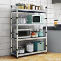 Microwave Shelf, Microwave Stand Baker's Rack with Hooks and Metal Frame 4-Tier Multi-Functional Storage Shelves,120cm