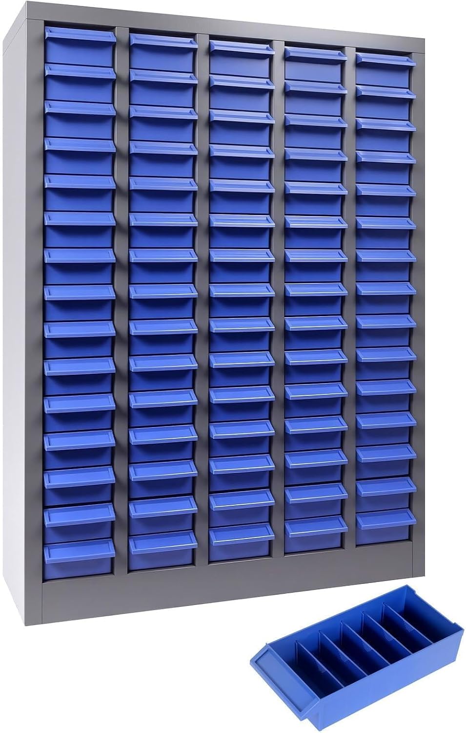 75 Drawers Alloy Steel Parts Cabinet, Bolt and Nut Tool Storage Cabinet with Labels, ABS Material Drawer Non-Slip Design, 5mm Thick Steel Frame, Nut and Bolt Organizer for Storing Tools (75 Drawers)