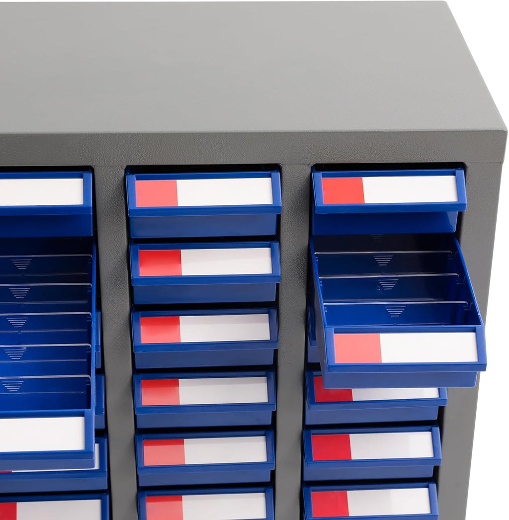 Parts Cabinet, 75 Drawers Bolt and Nut Tool Storage Cabinet, Nuts and Bolts Storage Organizer for Garage Warehouse, Part Organization Shelves with Cold-Rolled Steel Material for Tool Hardware (Blue)
