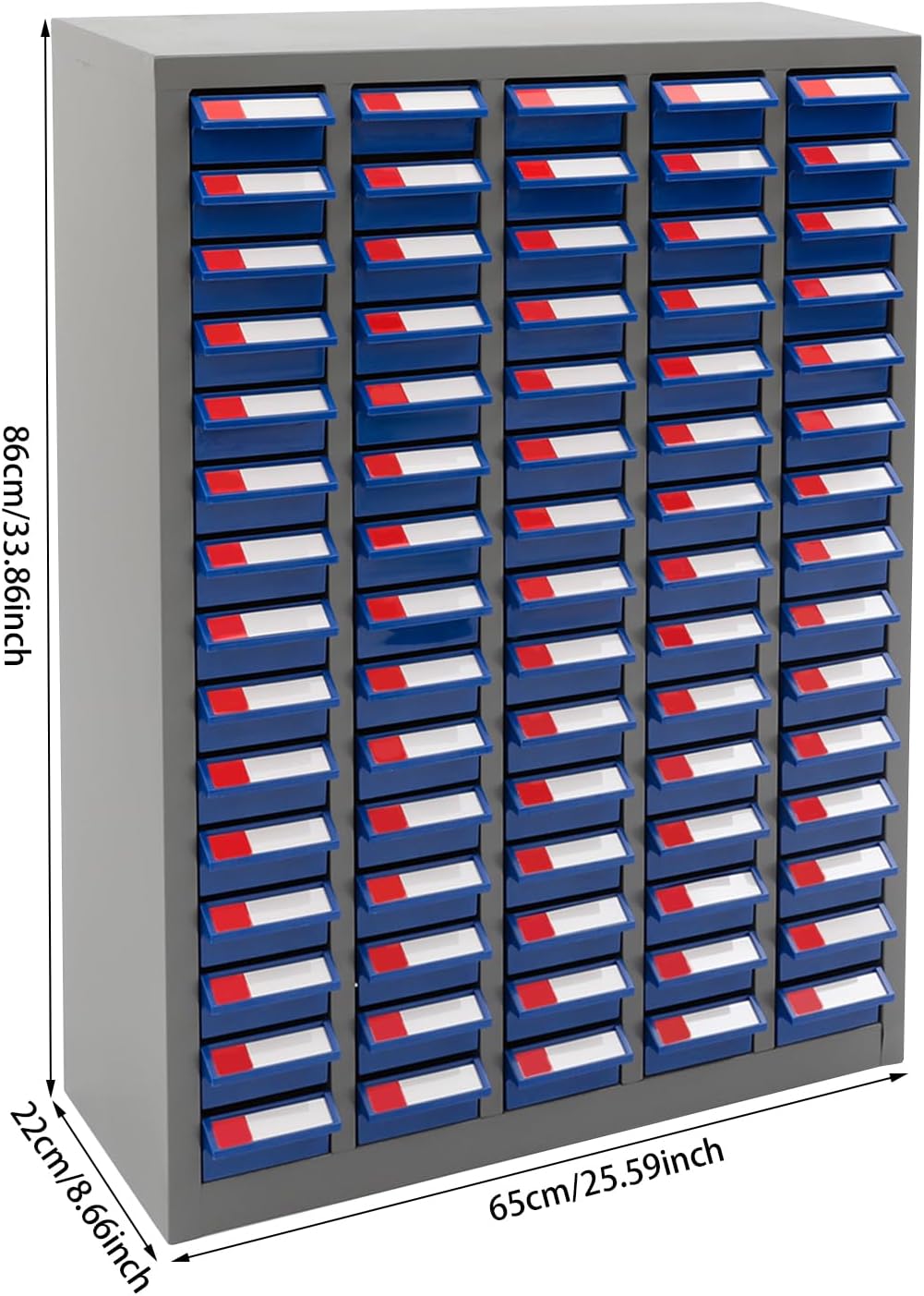 Parts Cabinet, 75 Drawers Bolt and Nut Tool Storage Cabinet, Nuts and Bolts Storage Organizer for Garage Warehouse, Part Organization Shelves with Cold-Rolled Steel Material for Tool Hardware (Blue)