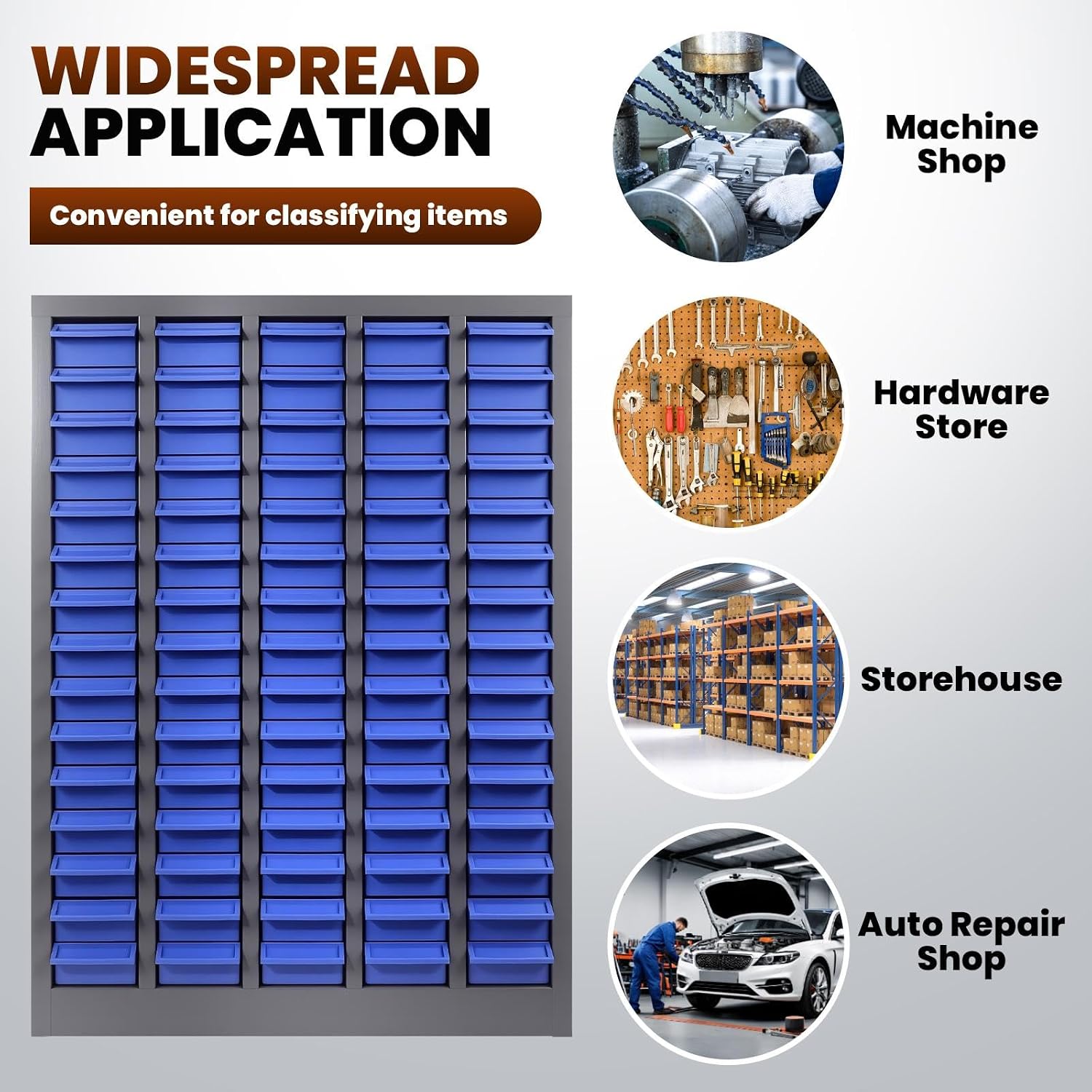 75-Drawer Nut and Bolt Organizer, Small Parts Organizer with Alloy Steel Frame & ABS Drawers, Bolt Bin for Garage, Teacher Toolboxes, Makeup & Workshop, Tool Hardware Storage (75-grid drawer)