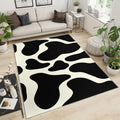 Abstract Black and White Area Rug, Modern Minimalist Design Rugs for Living Room, Indoor Non-Slip Kids Rugs, Machine Washable Breathable Durable Carpet for Front Entrance Floor Decor,6 x 8ft