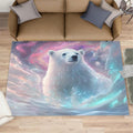 Polar Bear Rugs for Bedroom - 6x8 Area Rug - Bear Rugs for Living Room, Wild Animal Rug, Washable Home Decor Carpet