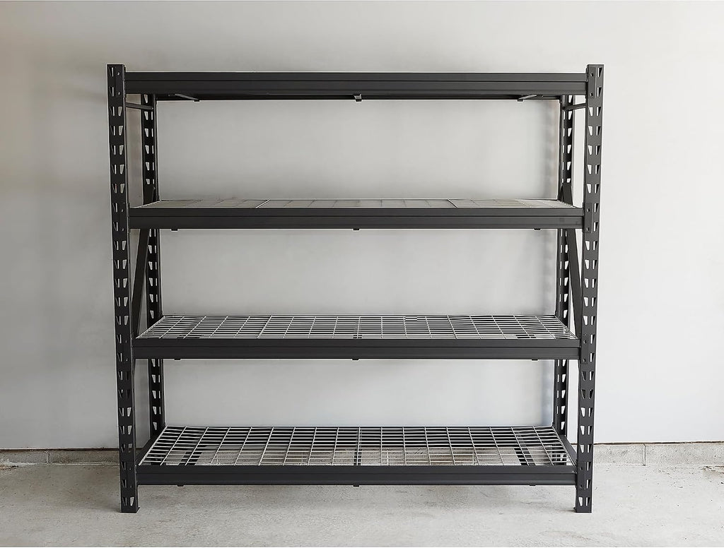 Ironton 4-Tier Industrial Steel Shelving Unit, 8,000-Pound Load Capacity, Garage Storage Rack, 77' W x 24' D x 72' H