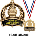 Most Improved Medals, 2' Achievement Medal Awards with Custom Engraving