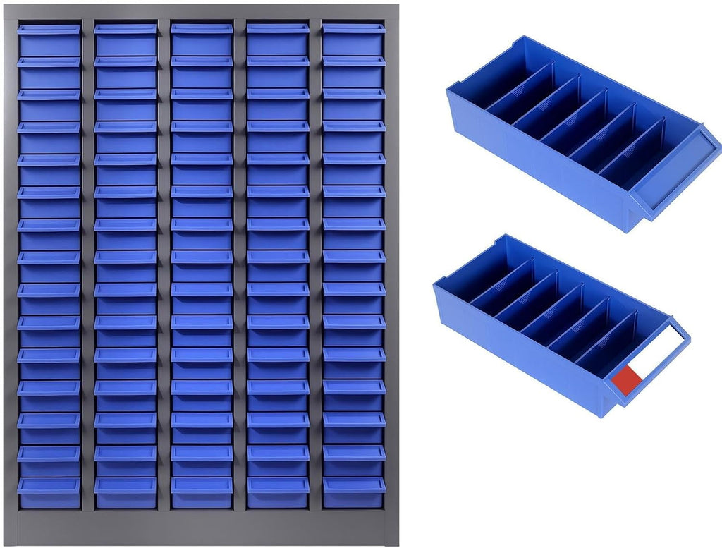 Parts Organizer Cabinet: 860LB Capacity Nut and Bolt Organizer with Label System, Non-Slip Base Heavy-Duty Bolt Bin for Garage, Workshop or Office Tool Storage, 26'x9'x35' (75 Drawers)