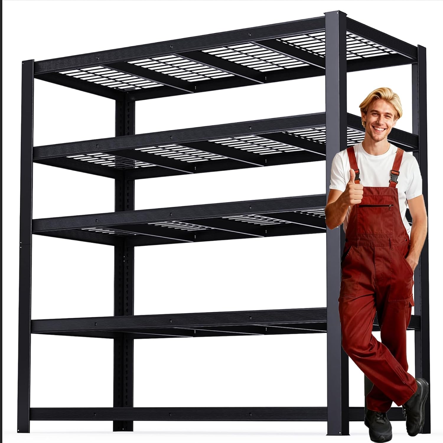Heavy Duty Garage Shelving,5-Tier Storage Shelves(84' Hx24 Dx55 W),3050LBS Capacity Industrial Shelving Units and Storage,Adjustable Shelving Unit for Garage,Warehouse,Basement