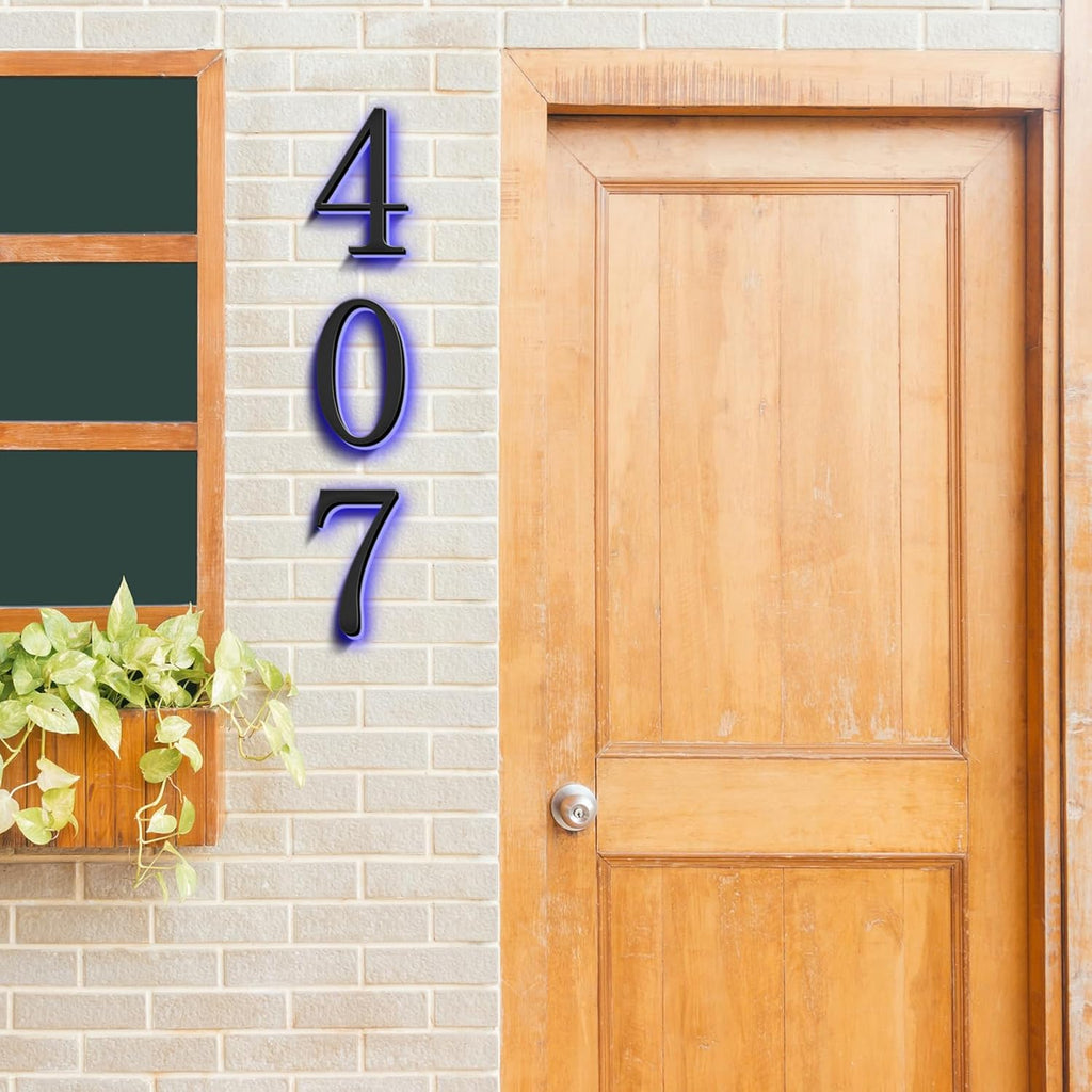 Backlit Lighted LED House Numbers, Stainless Steel Hand-Polished For House Address Signs, Illuminated LED House Numbers, Lighted House Numbers For Outside,20 Inch/500mm,H