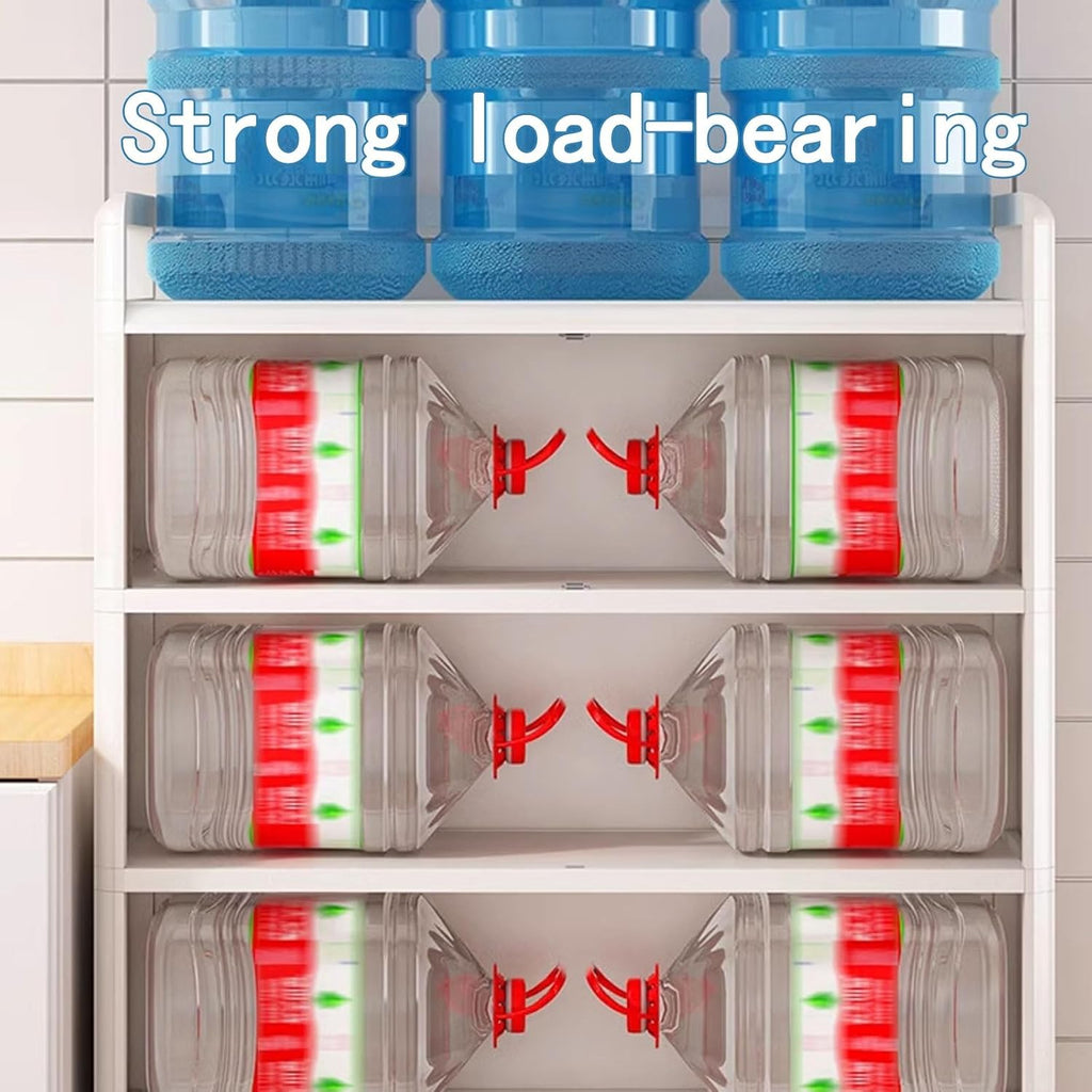 Kitchen Storage Rack with Doors Corner Bakers Racks for Kitchens with Storage Double Door Magnetic Design with Double Rolling Wheels, for Kitchen, Dining Room(White,60 * 40 * 106 cm)