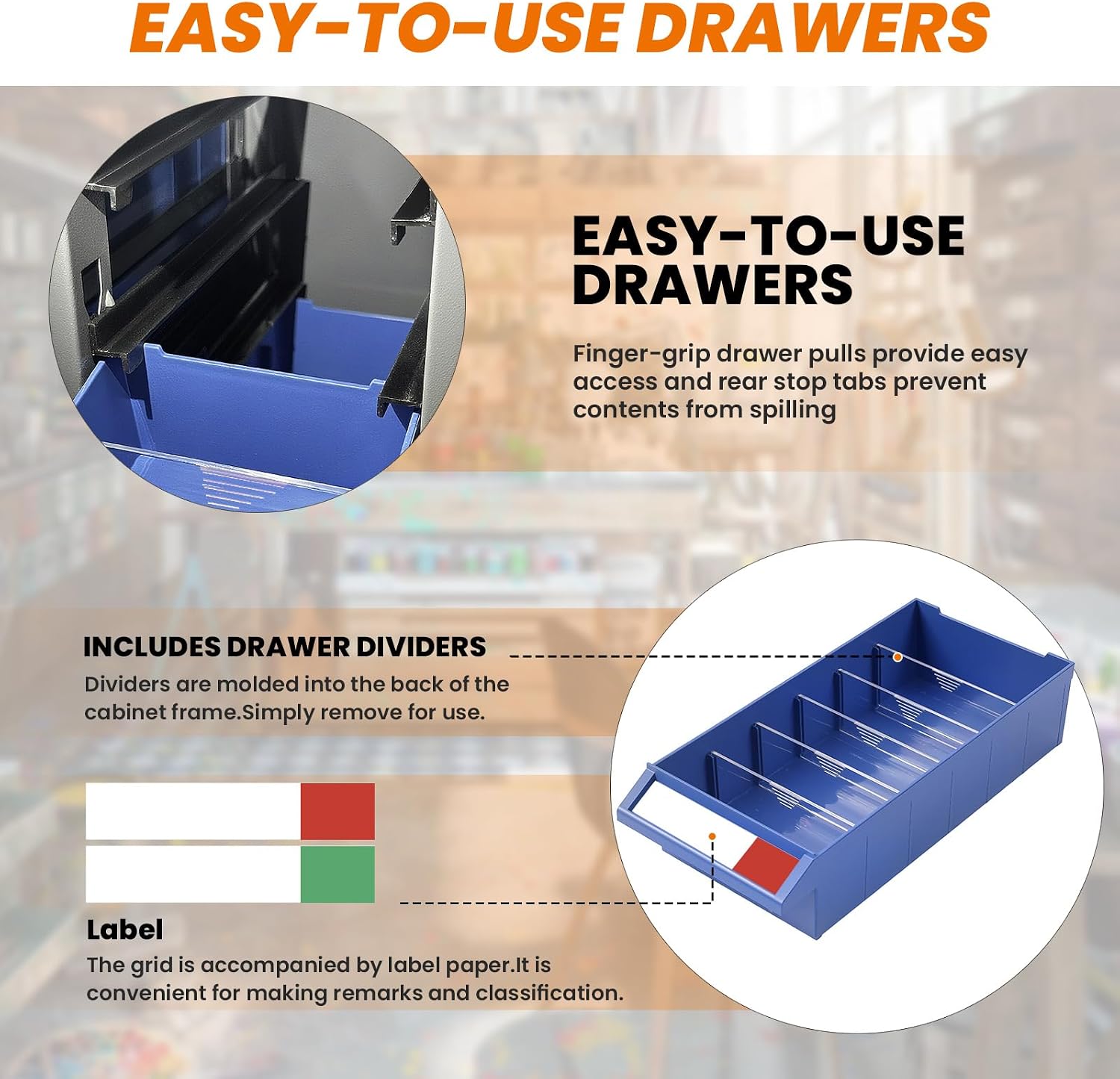 100-Drawer Part Cabinet Bolt and Nut Tool Storage Cabinet,ABS Material Hardware Organizer, Nuts and Bolts Organizer Bolt Bin with Shelfs and Labels, Screw Bolt Bins Organizer for Shop