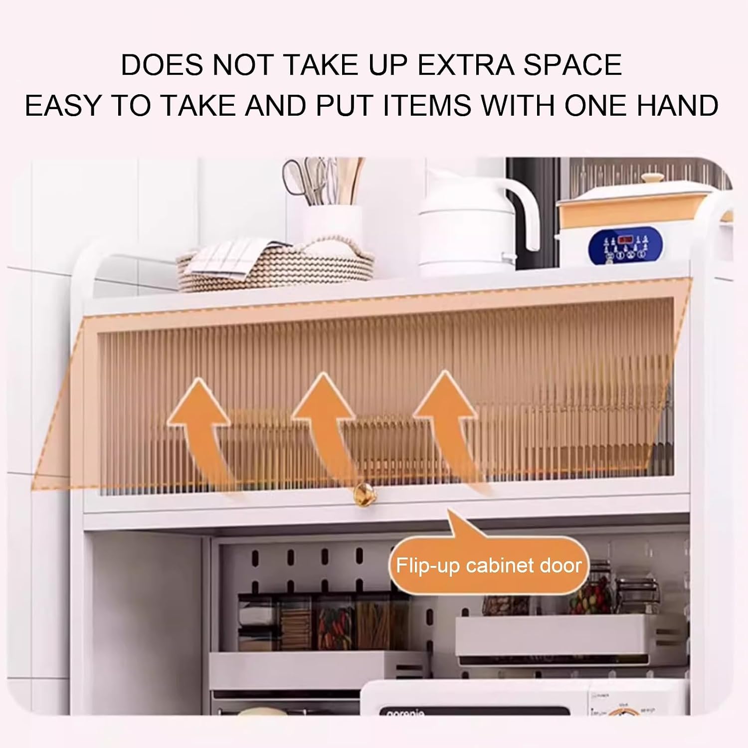 6-Tier Kitchen Bakers Rack, Kitchen Microwave Stand, Bakers Rack with Storage, Pegboard, Adjustable Shelf(White-100Cm)