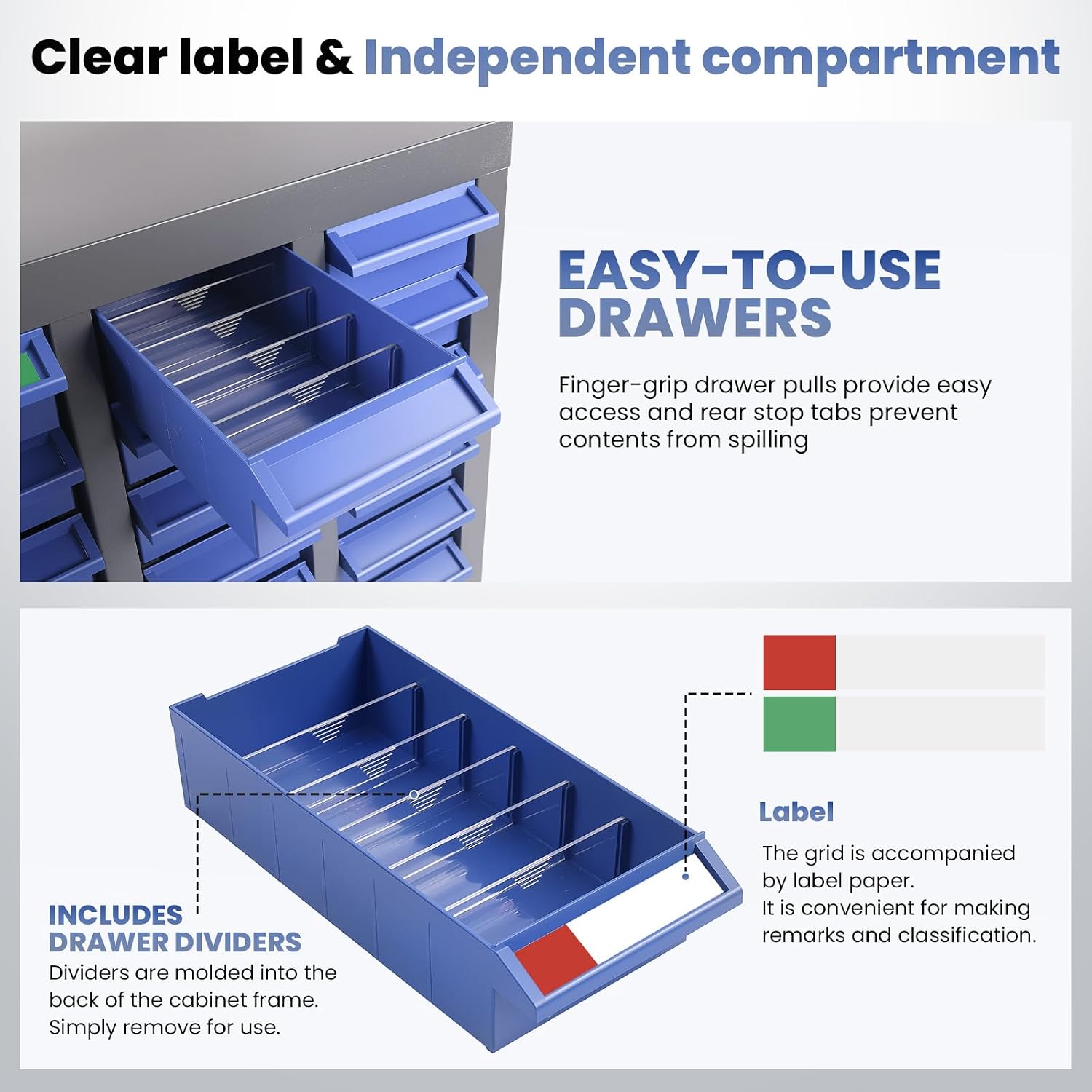 100 Drawer Alloy Steel Nut and Bolt Organizer, ABS Material Bolts Organizer, 26' L×9' W×46' H Nuts and Bolts Organizers and Storage, Bolt Bins Organizers for Shop Garage Workshop (100 Drawer)