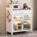 Kitchen Storage Rack for Cabinet Bakers Rack with Storage Cabinet Doors with Adjustable Foot Pads, for Kitchen, Dining Room, Living Room(White,60 * 37.5 * 94.4cm)