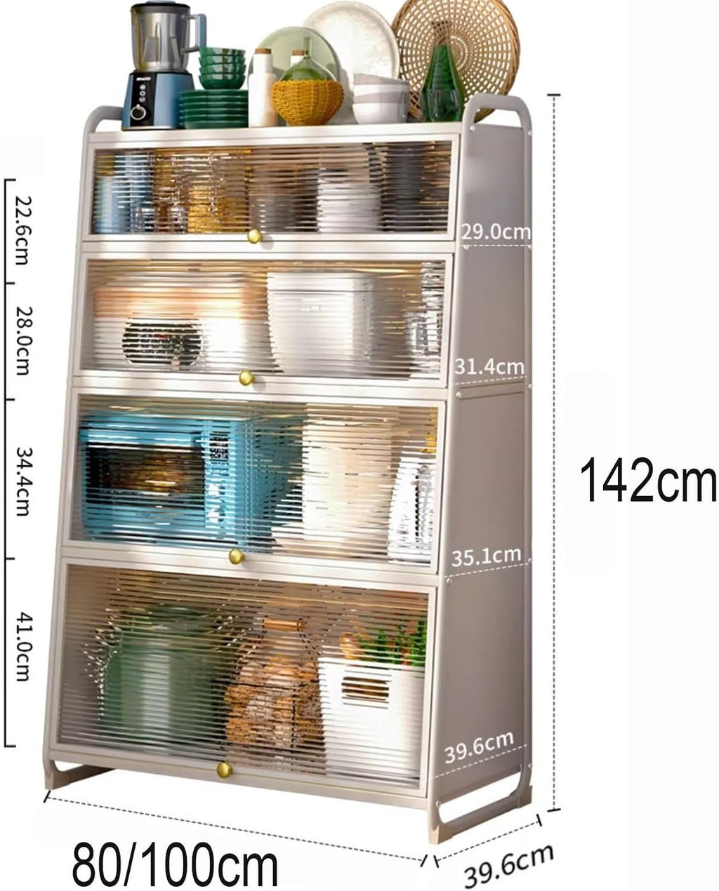 Kitchen Shelf Rack Made of Carbon Steel 5-Tier Bakers Racks for Kitchens, Kitchen Storage Cabinets, Microwave Stands Freestanding Kitchen Storage Cabinet(80 * 39.6 * 142cm)