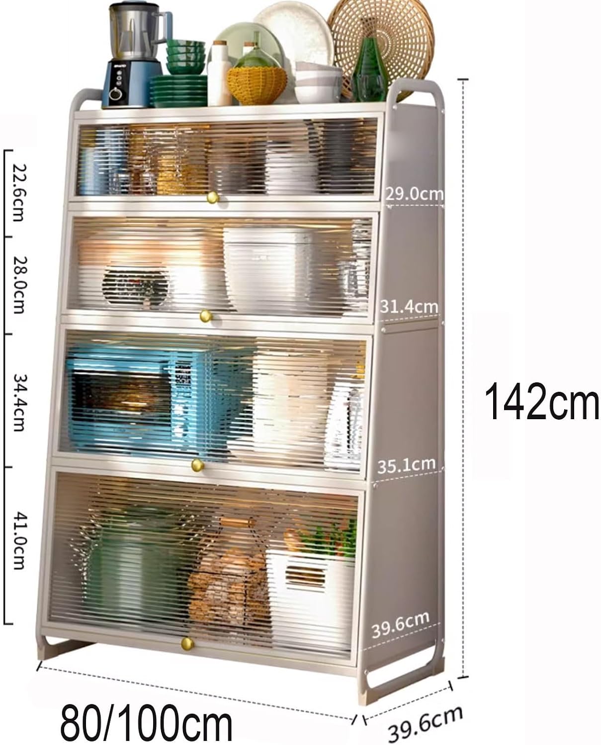Kitchen Shelf Rack Made of Carbon Steel 5-Tier Bakers Racks for Kitchens, Kitchen Storage Cabinets, Microwave Stands Freestanding Kitchen Storage Cabinet(80 * 39.6 * 142cm)