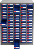 Parts Cabinet, Tool Storage Cabinet Parts Organizer Shelves with 75 Drawers & 150 Partitions, Bolt & Nut Tool Hardware Storage and Organization Box for Garage Office Warehouse (Blue)