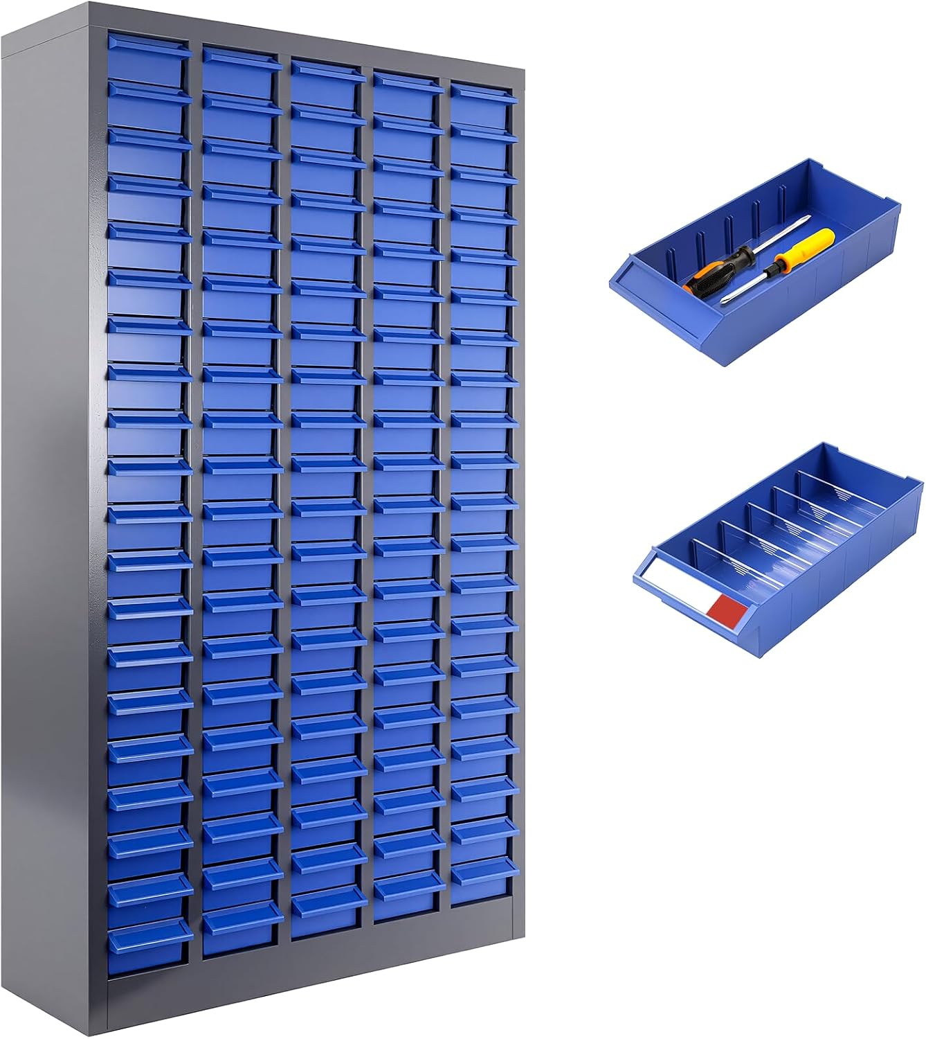 100 Drawer Alloy Steel Nut and Bolt Organizer, Hardware Storage, 26' L×9' W×46' H Nuts and Bolts Organizers and Storage, Parts Organizers for Shop Garage Workshop