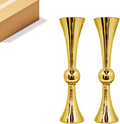 WGV Tall Trumpet Vase Bulk, Open 7.5', Height 30', Base 7.5', (Multiple Size/Color Choices) Gold Reversible Latour Floral Wedding Centerpiece Home Event Decor, 2 Pieces (VTV2130GD)